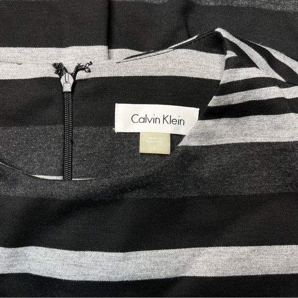 Calvin Klein Striped Sheath Dress Black & Gray Size 2 XS Nwt - Picture 9 of 11